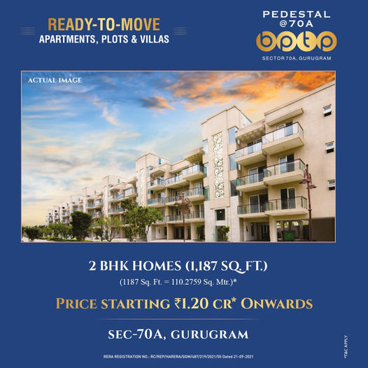 Ready to move-in apartments Rs 1.20 Cr onwards at BPTP Pedestal, Gurgaon Update