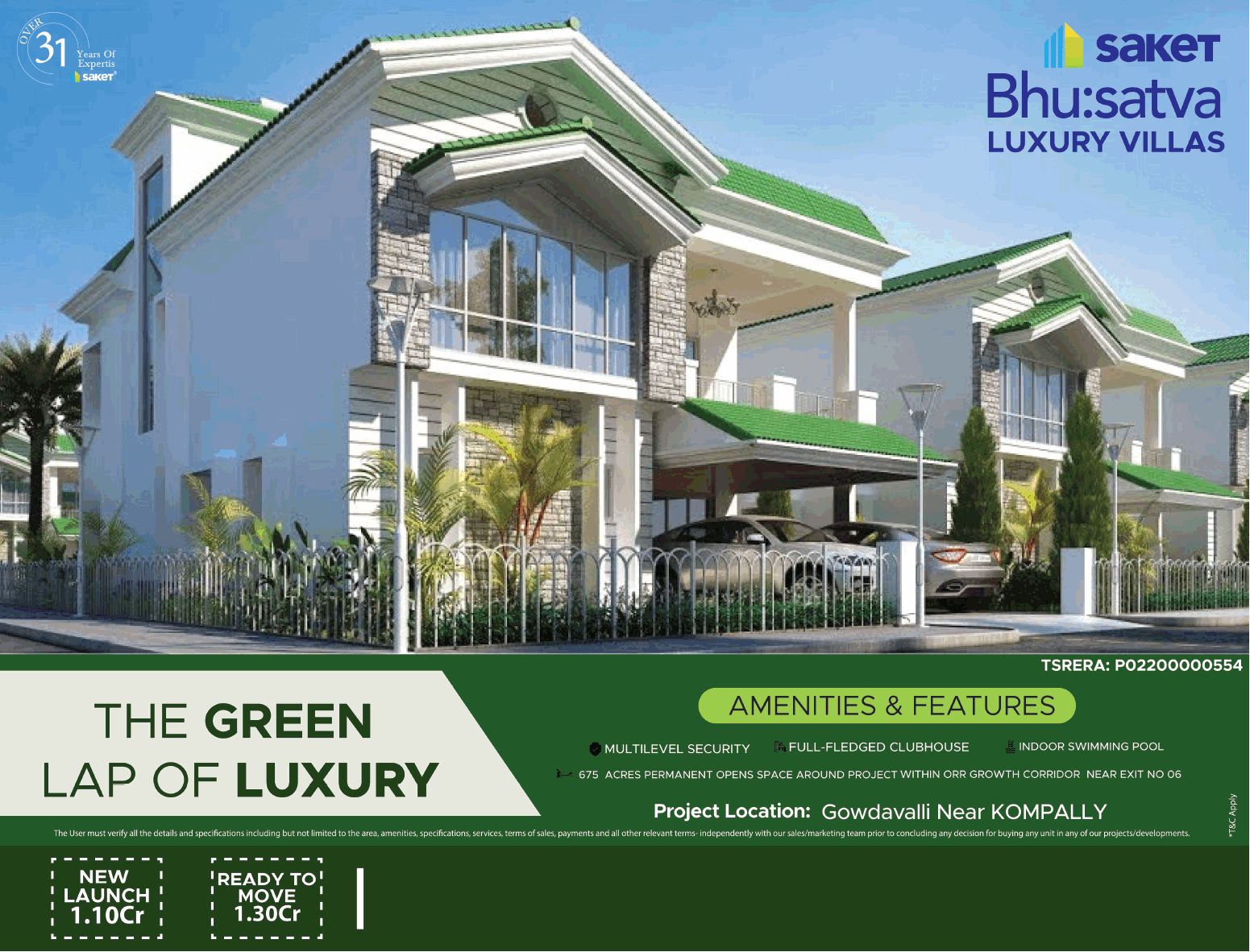 The green lap of luxury at Saket Bhu Satva in Hyderabad Update
