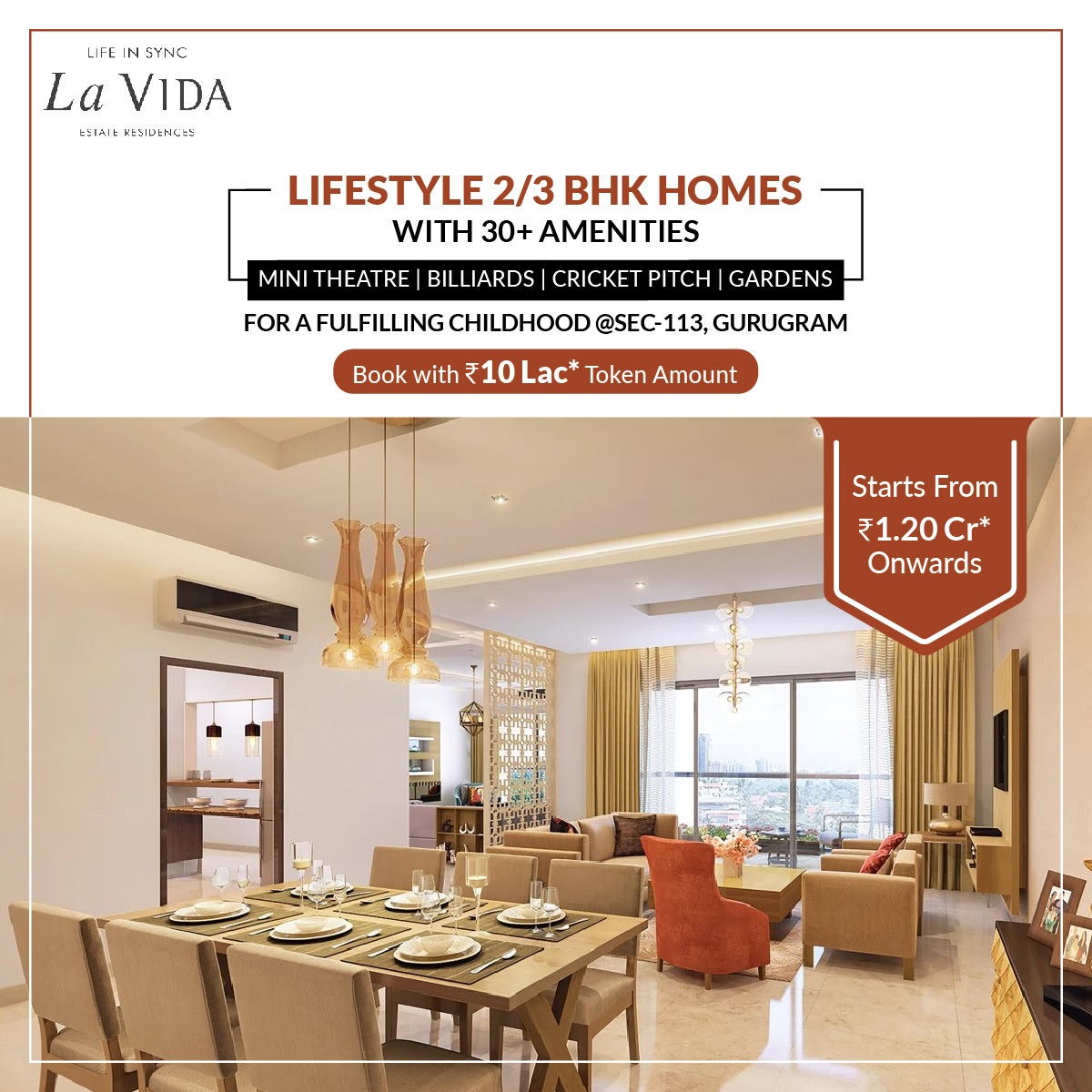 Lifestyle 2 and 3 BHK home with 30+ amenities at Tata La Vida, Gurgaon Update