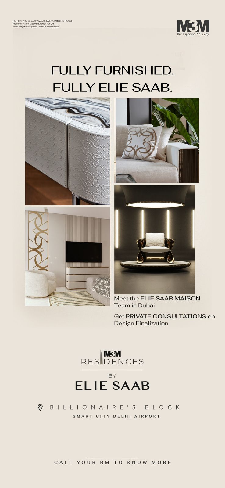 Explore Elegance, M3M Residences, By Elie Saab, Billionaire's Block Update