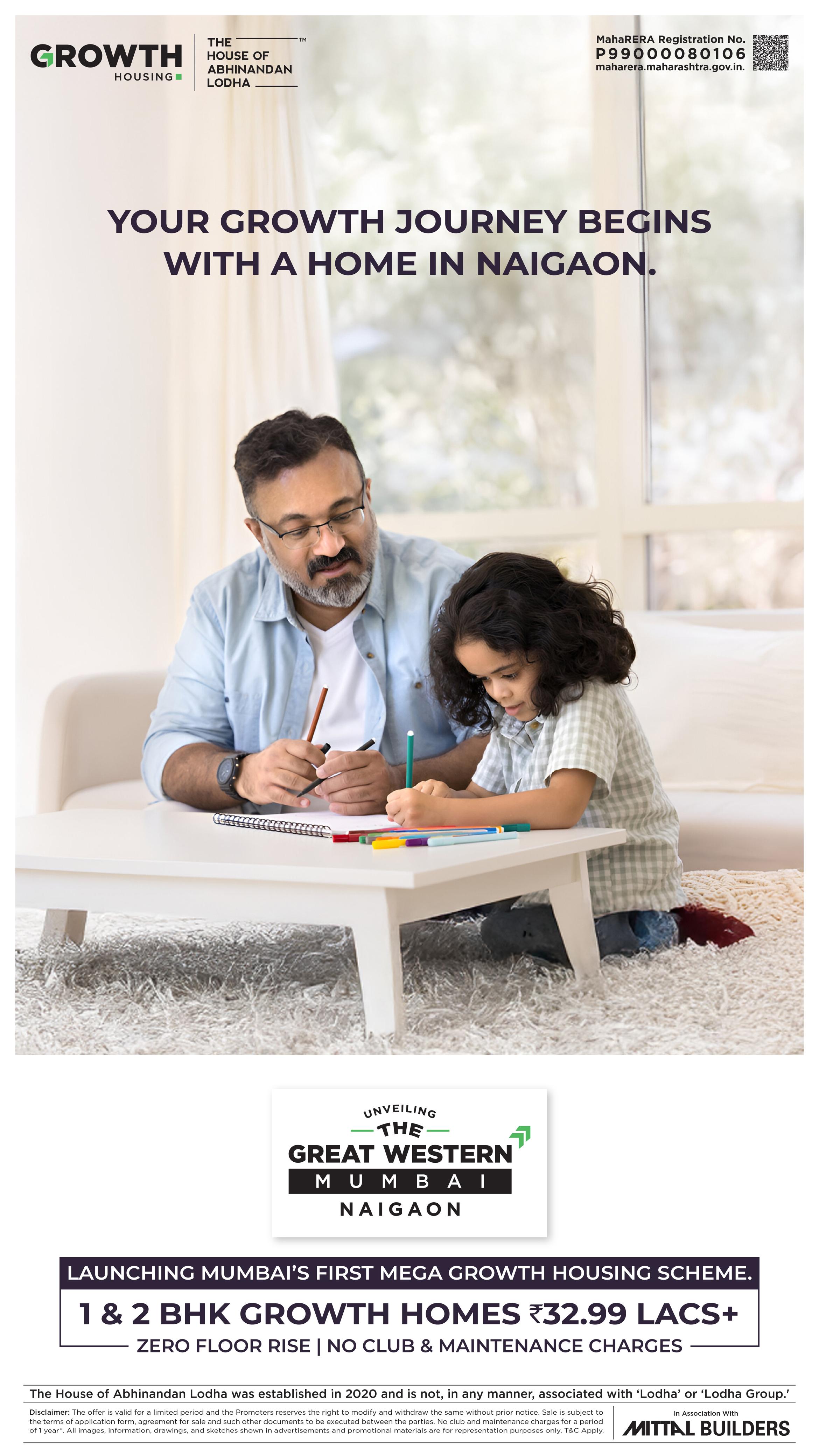 1 & 2 BHK Growth Homes at ₹32.99 Lacs+, The Great Western, Naigaon Update