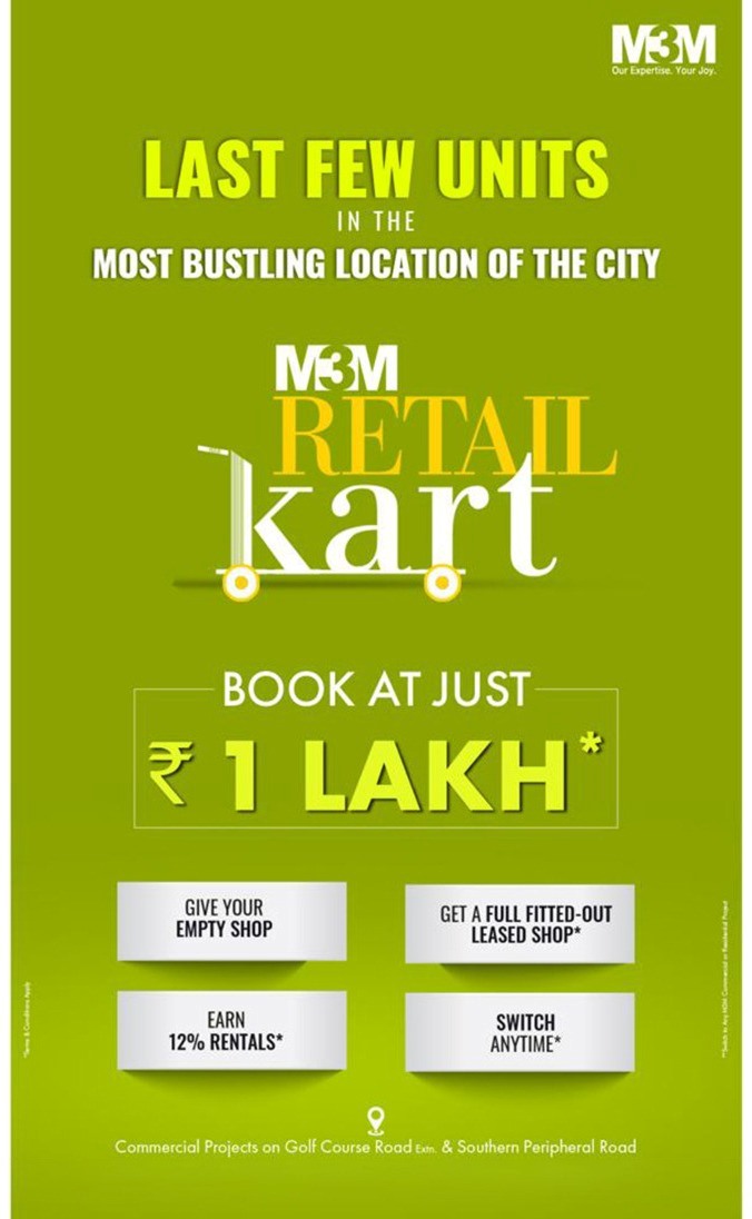 Pay for just a shop & get lifetime benefits at M3M Retail kart Update