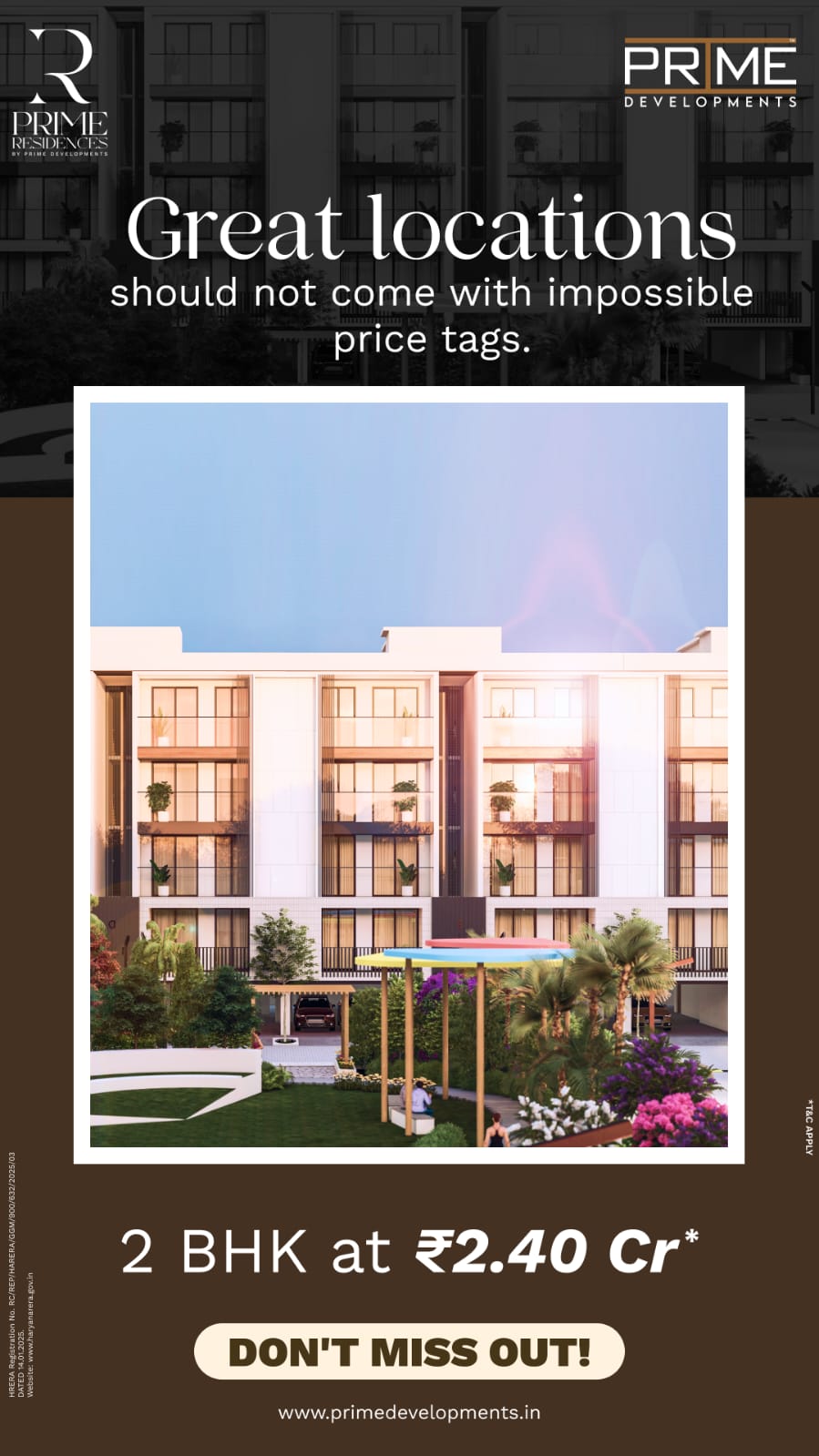 Explore Affordable Luxury: 2 BHK at Prime Residences, ₹2.40 Cr Only Update