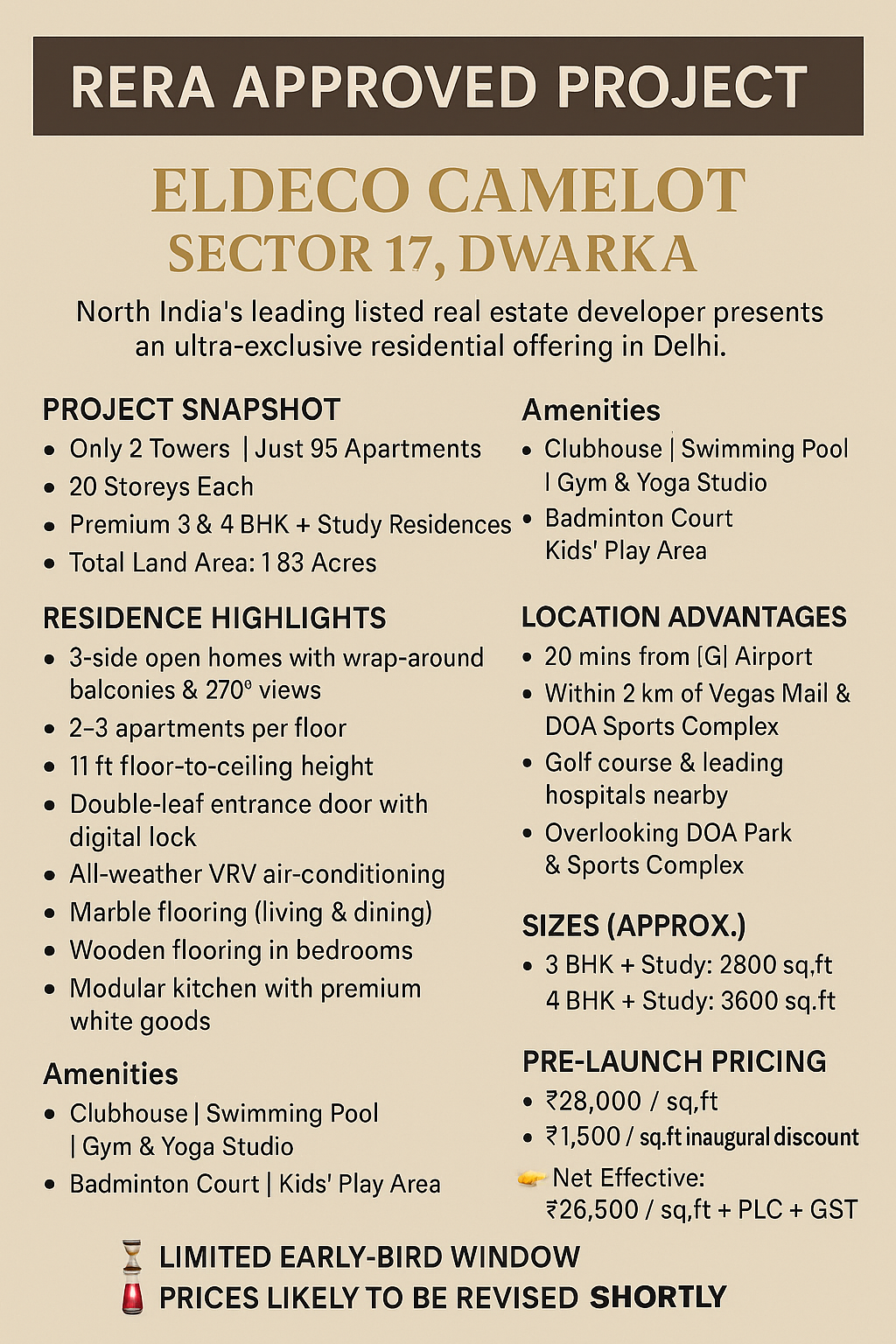 Discover Eldeco Camelot: Exclusive Residences in Sector 17, Dwarka Update