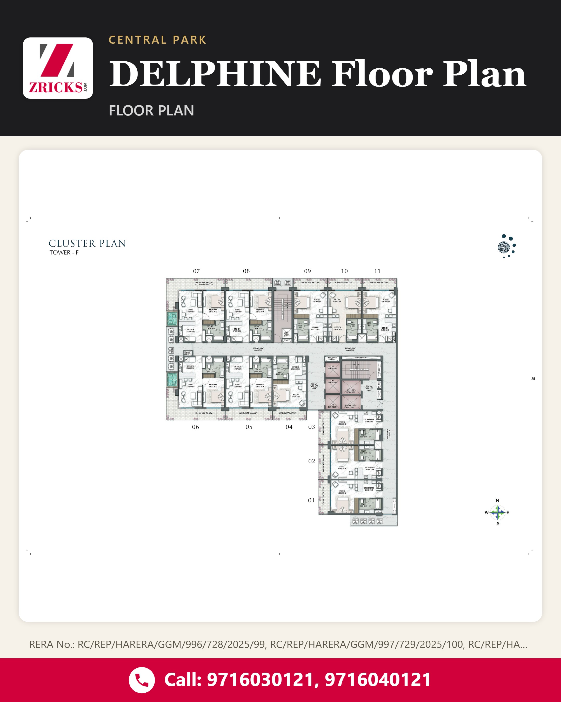 Central Park DELPHINE Floor Plan: Studio and 1 Bed Homes Update