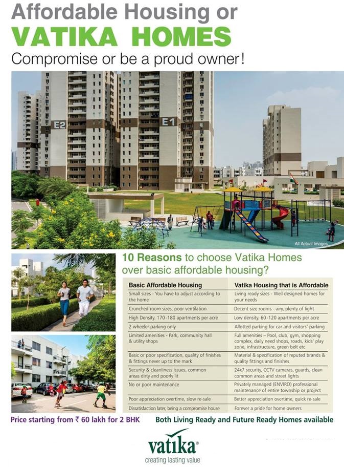 10 Reasons to choose Vatika Homes over basic affordable housing Update