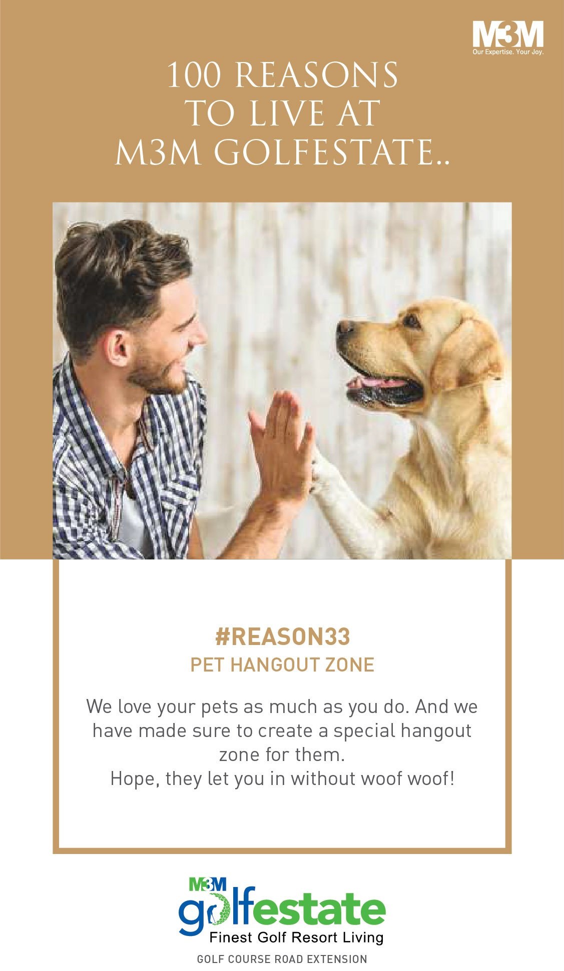 M3M Golf Estate has created a special hangout zone for your pets Update