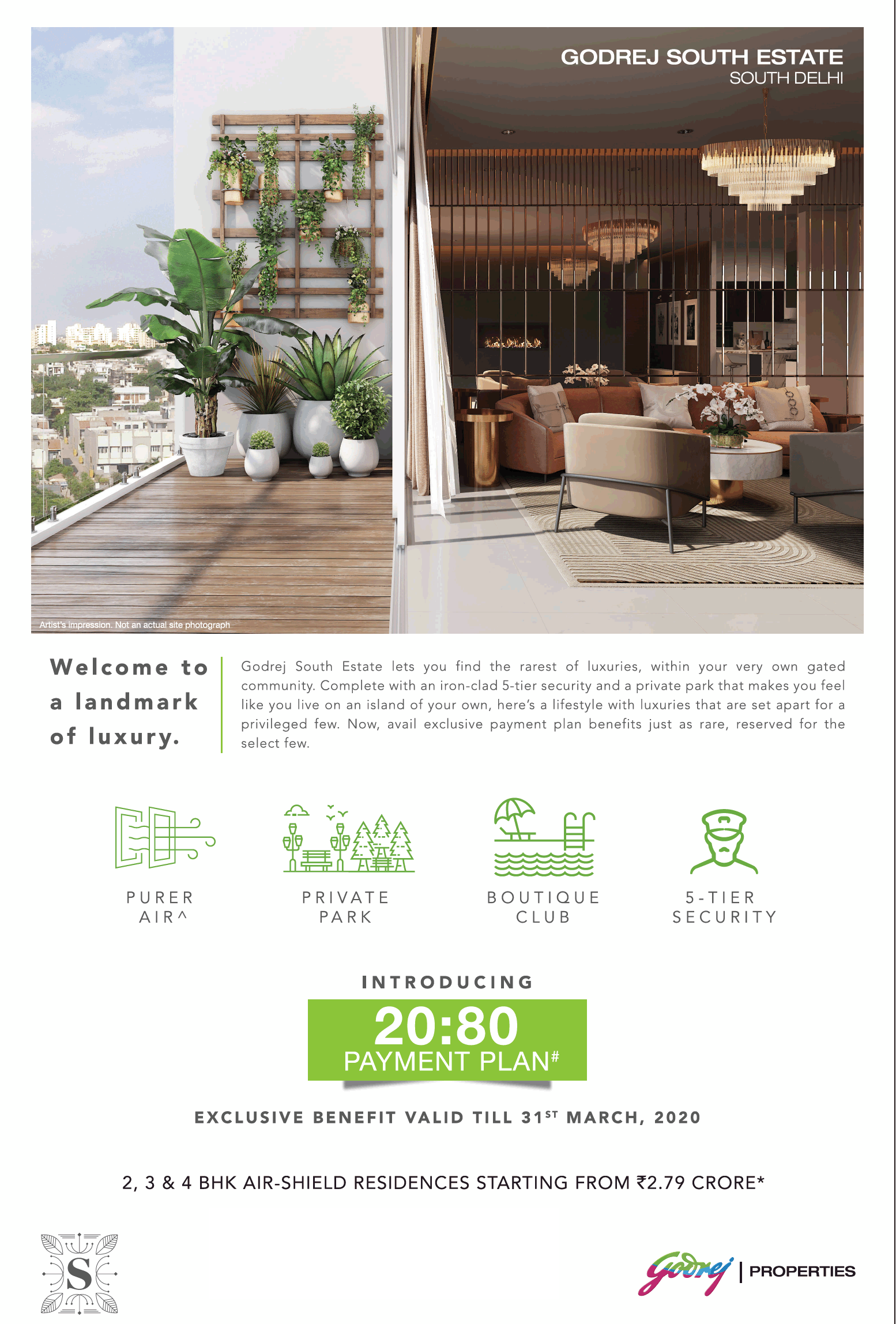 2, 3 and 4 BHK air-shield residences starting from Rs 2.79 Cr at Godrej South Estate in New Delhi Update