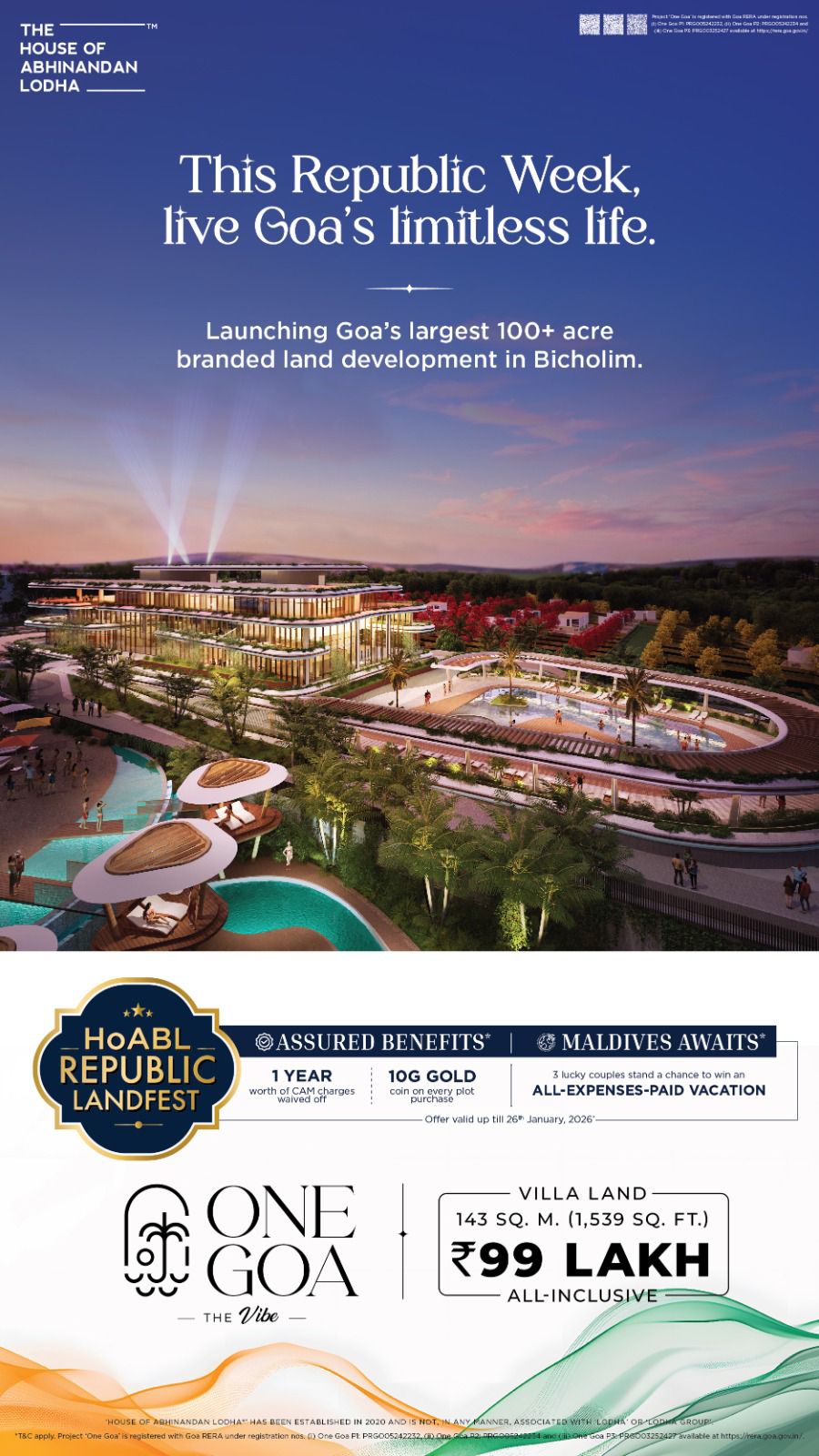 This Republic Week, Secure Your Dream Land at One Goa, Bicholim Update