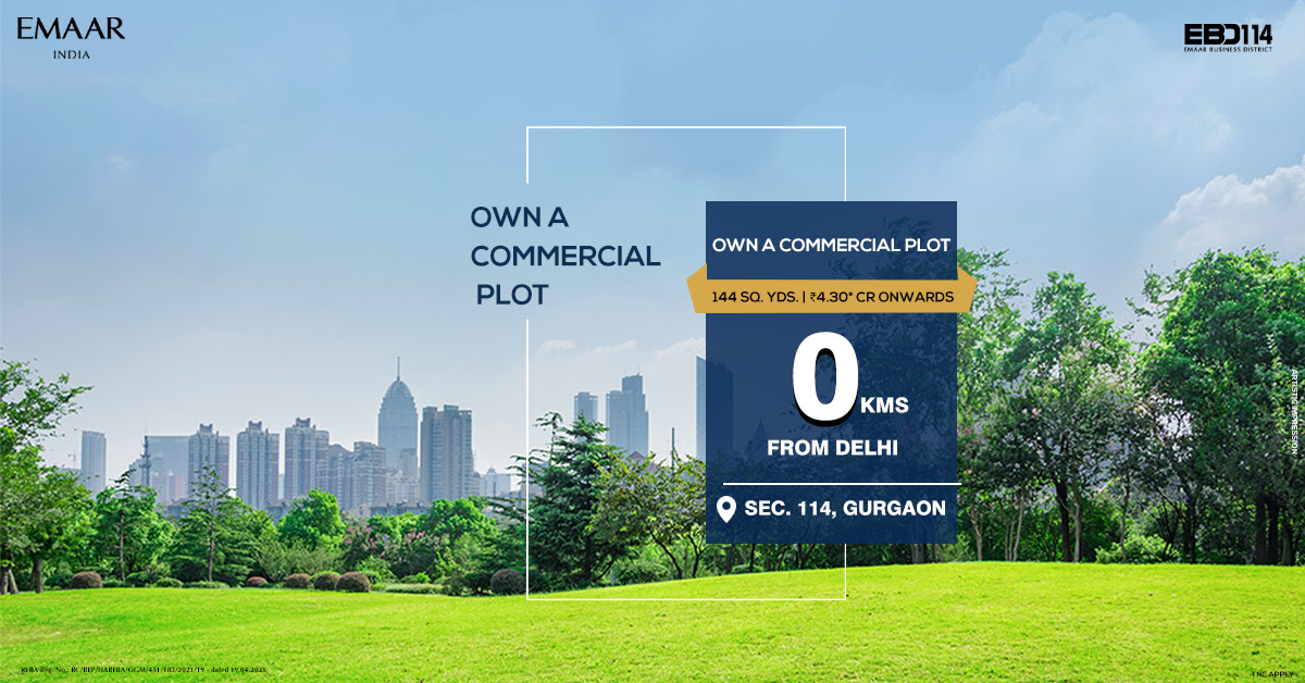 Own a commercial plot Rs 4.30 Cr onwards at Emaar EBD 114, Gurgaon Update