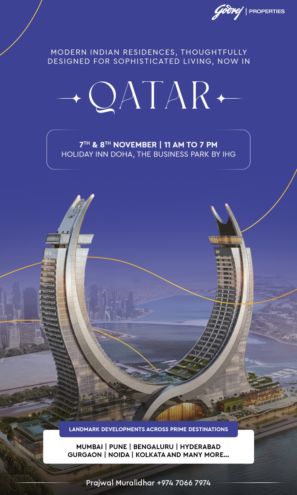 Explore **Godrej Properties** at the Exclusive Event in **Doha, Qatar** on **7th & 8th November** Update