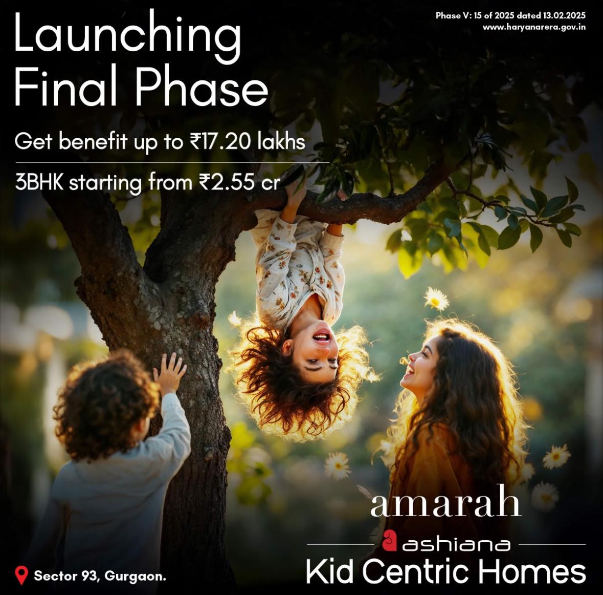 Final Phase Launch: Ashiana Amarah - 3BHK Starting ₹2.55 Cr, Sector 93, Gurgaon Update