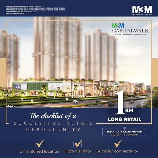A Limited time retail opportunity at M3M Capital Walk in Sector 113, Gurgaon Update