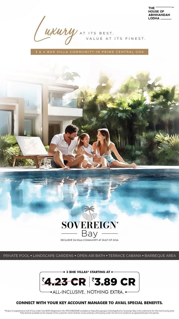 Own Luxury at Sovereign Bay in Central Goa, 3 & 4 BHK Villas Starting at ₹3.89 CR Update