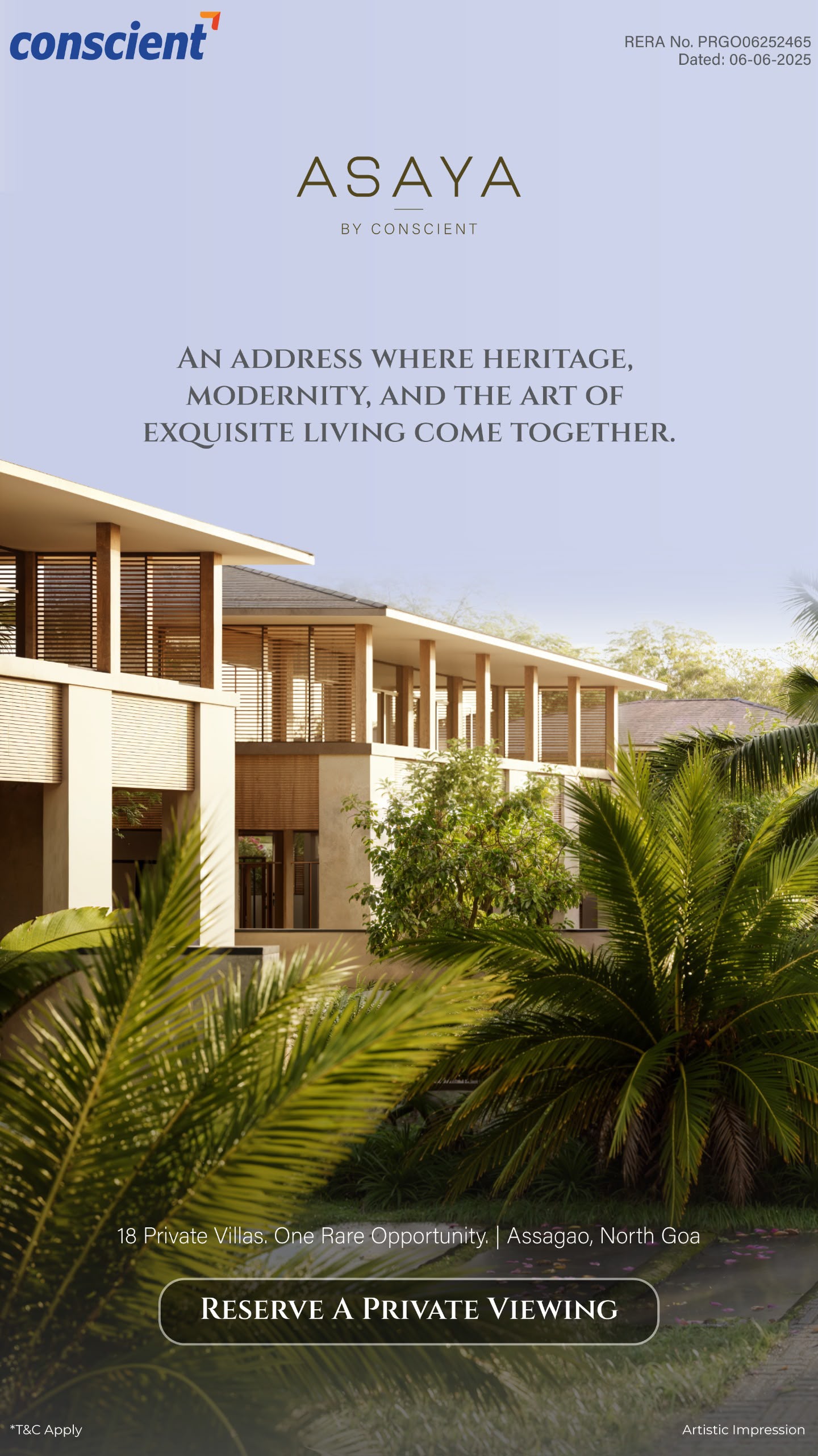 Reserve Your Private Viewing at ASAYA, Assagao || An Exclusive Opportunity at ASAYA by Conscient || Discover the Luxury of ASAYA Villas in Goa photo 1