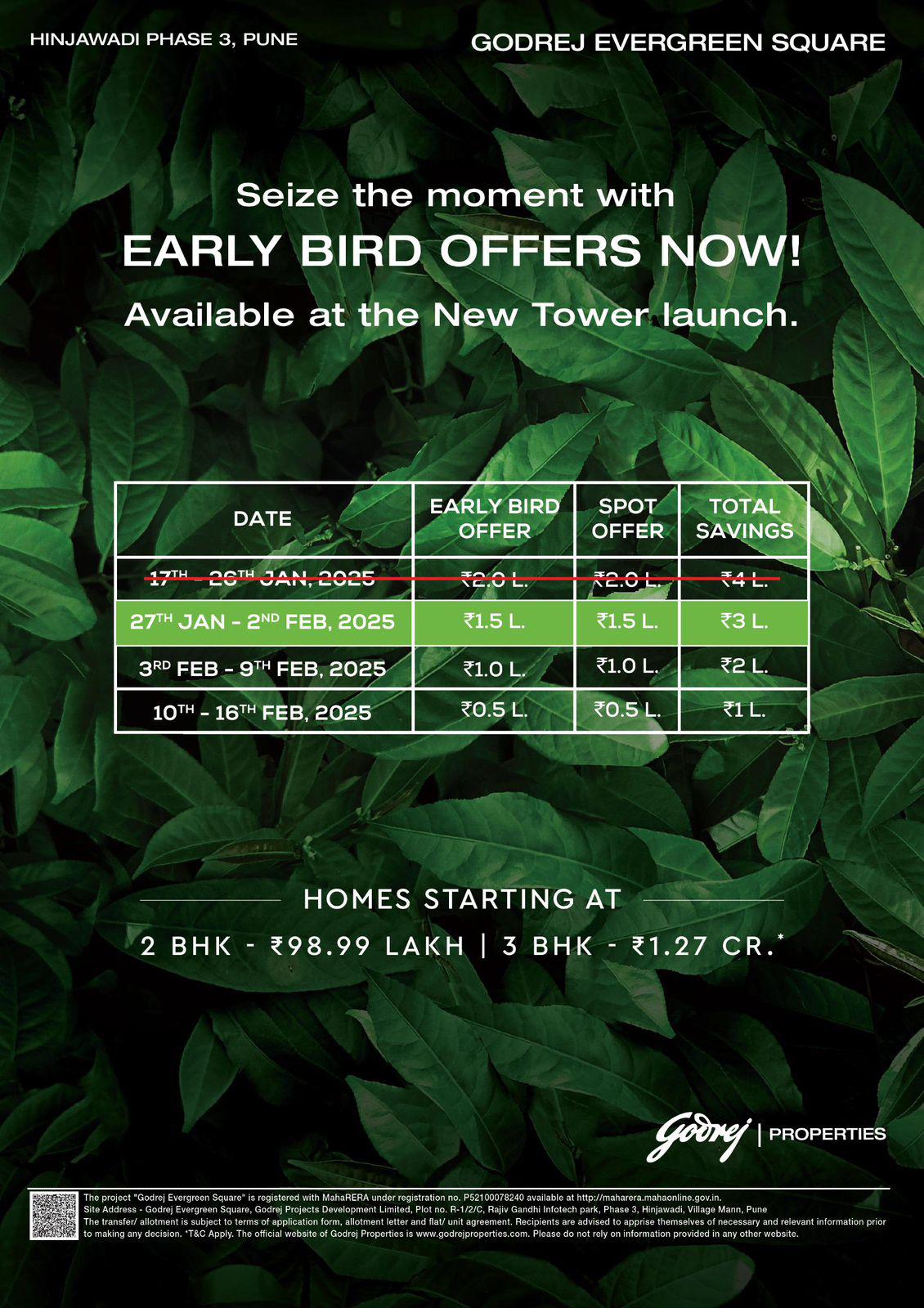 Exclusive Early Bird Offers at Godrej Evergreen Square, Hinjawadi Phase 3, Pune - Prices Starting from ₹98.99 Lakh Update