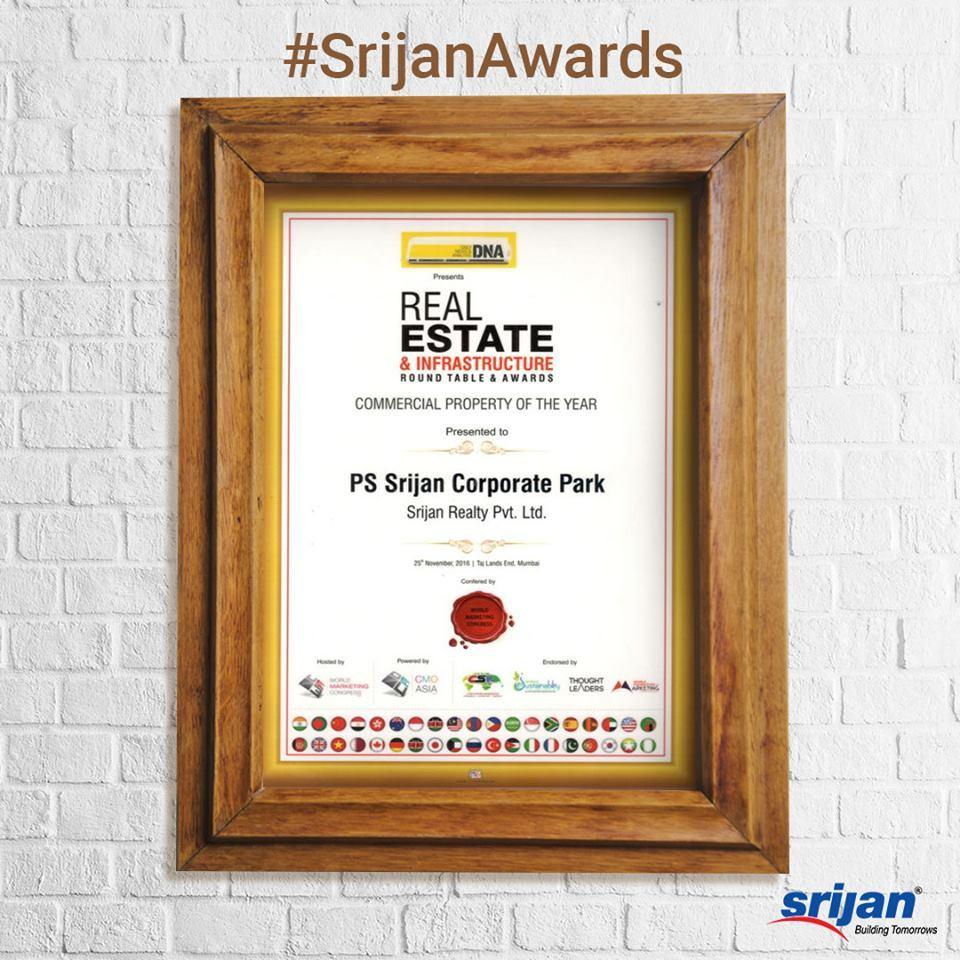 PS Srijan Corporate Park by Srijan Realty awarded Commercial Property of the year Update