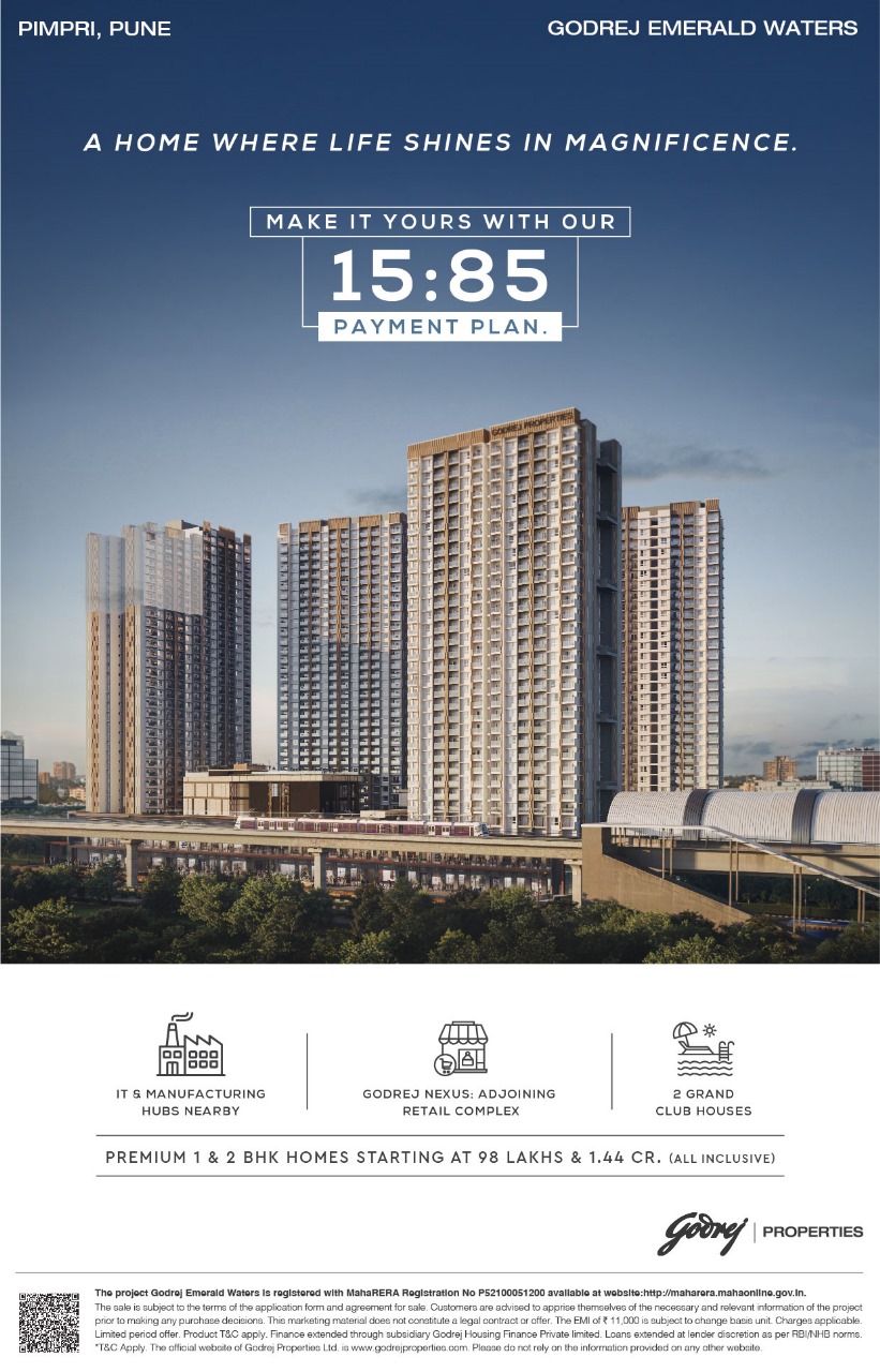 Experience Luxury in Godrej Emerald Waters, Pimpri, Pune - Starting at 98 Lakhs Update