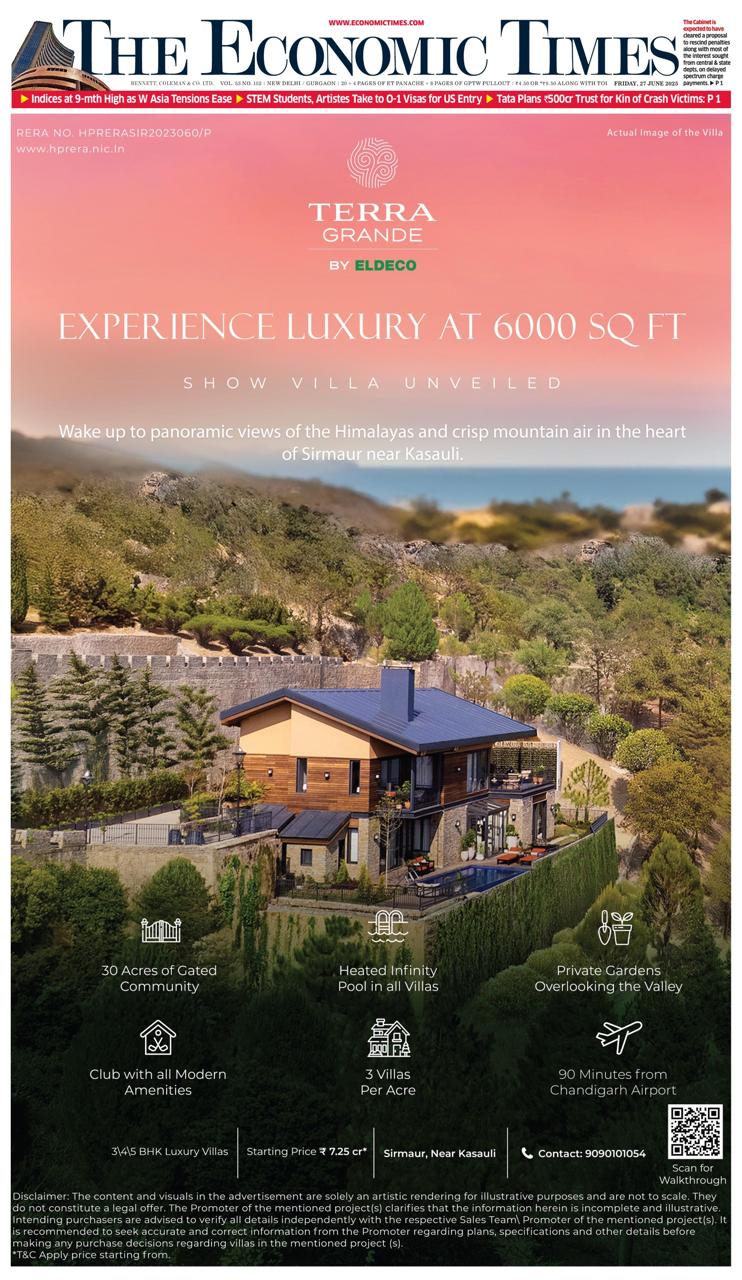 Experience Luxury at Terra Grande, 6000 Sq Ft Villas, Starting at ₹7.25 Cr, Sirmaur Near Kasauli by Eldeco Update