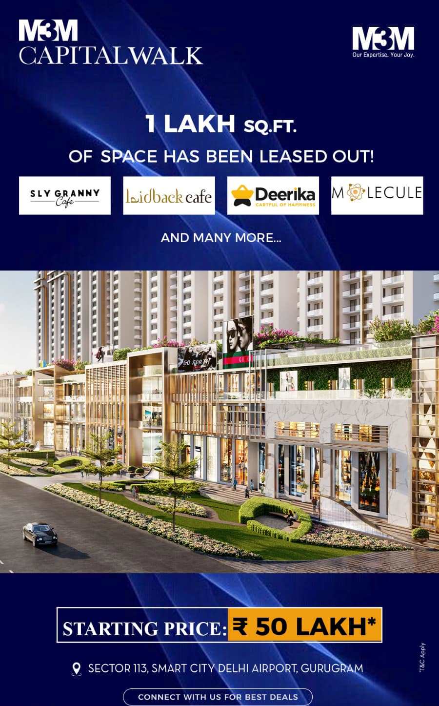 M3M Capitalwalk investment starting from Rs 50 Lac onwards. Update