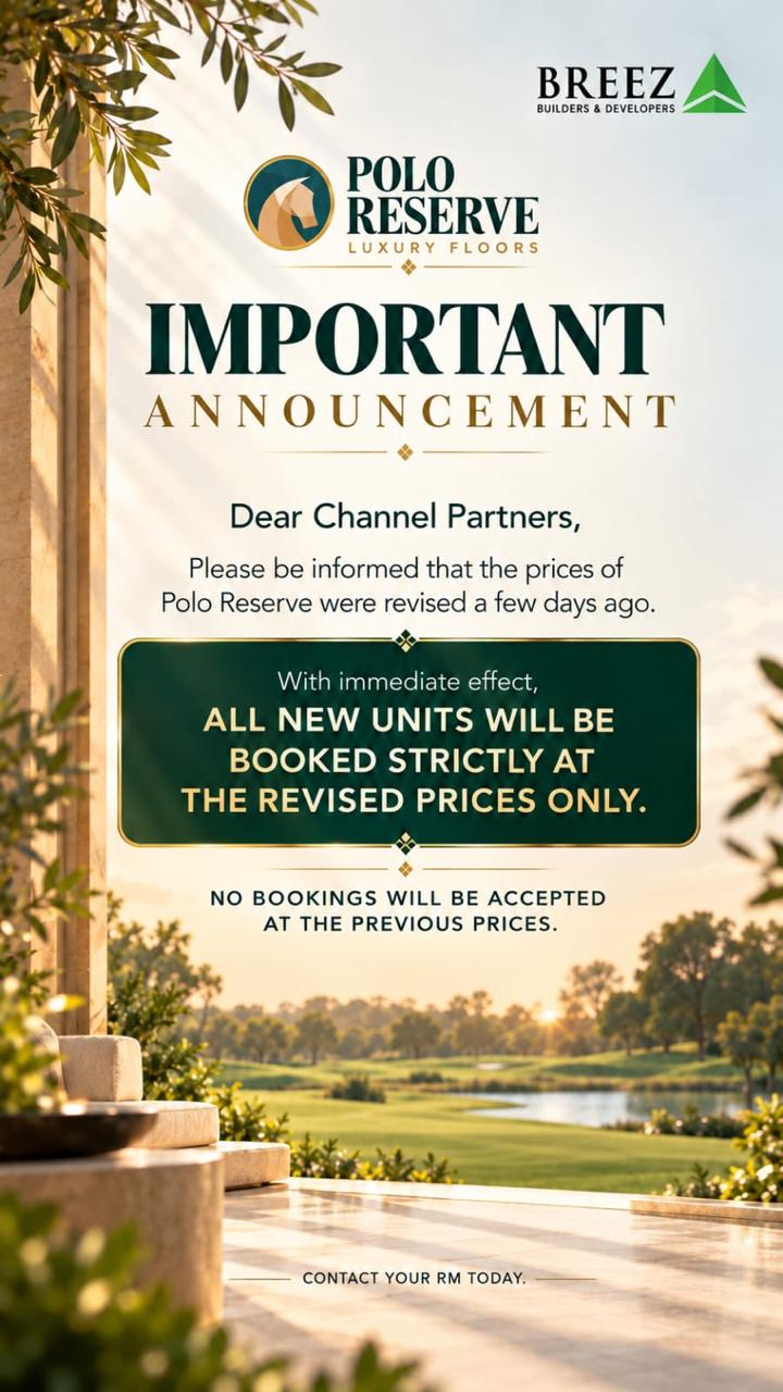 New Pricing in Effect for Polo Reserve! || Price Update Alert: Polo Reserve Luxury Floors || Book Now at Revised Prices with Breez Update