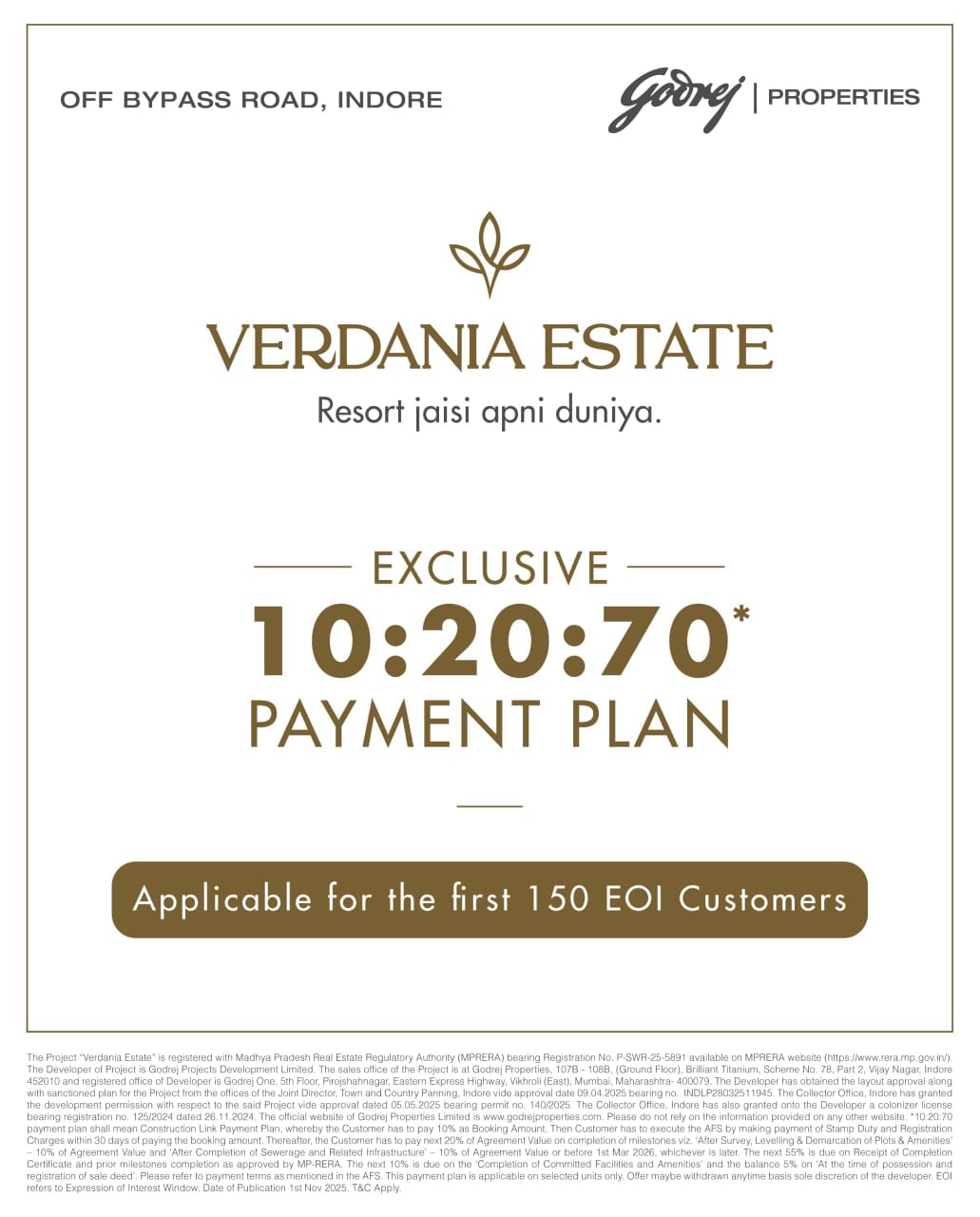 Explore Verdania Estate, Off Bypass Road, Indore - Unique Resort Living by Godrej Properties Update