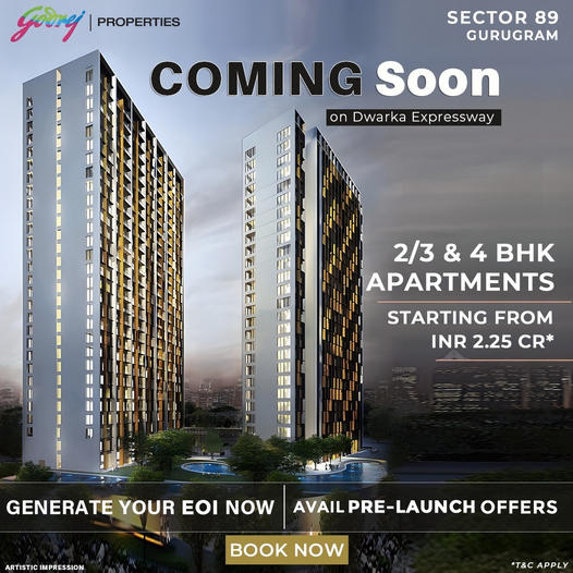 Godrej Properties Announces the Launch of Luxurious 2/3/4 BHK Apartments in Sector 89, Gurugram Update