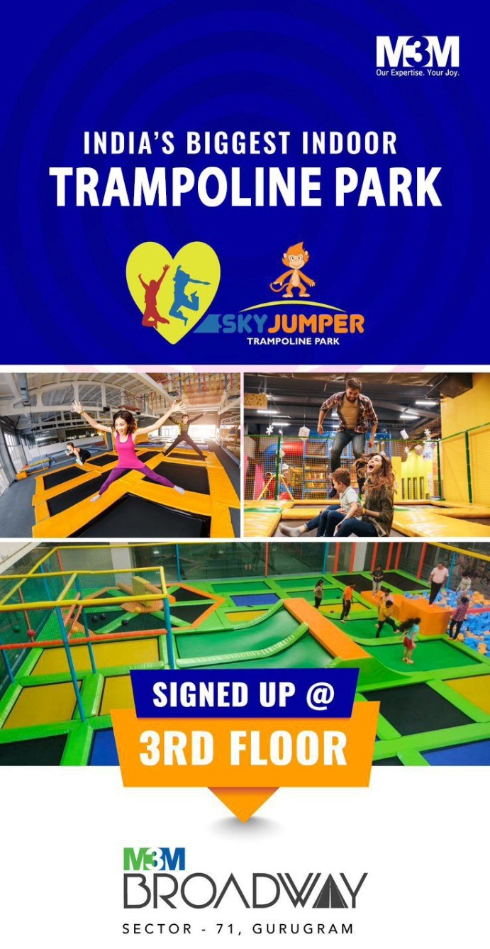 India’s biggest indoor trampoline park at M3M Broadway in Sector 71