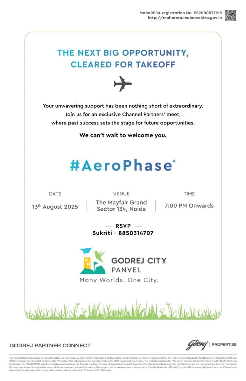Exclusive Channel Partners' Meet on 13th August 2025 by Godrej Properties at The Mayfair Grand, Noida. Update