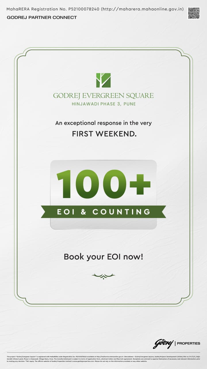 Secure Your Spot at Godrej Evergreen Square, Hinjawadi Phase 3, Pune Today! Update