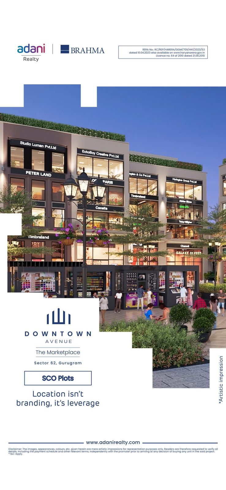 Discover Prime SCO Plots at Downtown Avenue, Sector 62, Gurugram by Adani Realty and Brahma Update