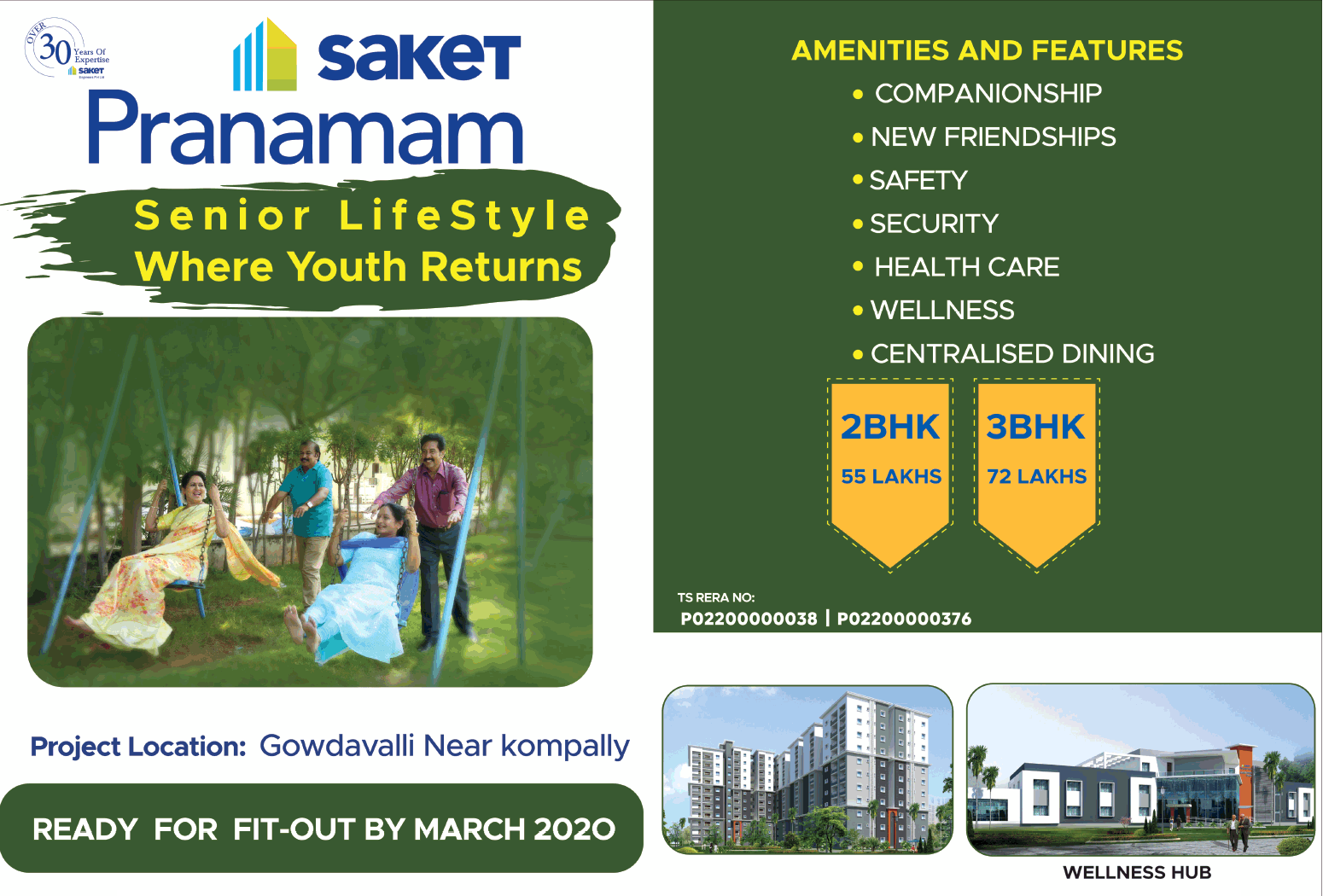 2 BHK Rs 55 Lakh at Saket Pranamam Gowdavalli, Hyderabad Update
