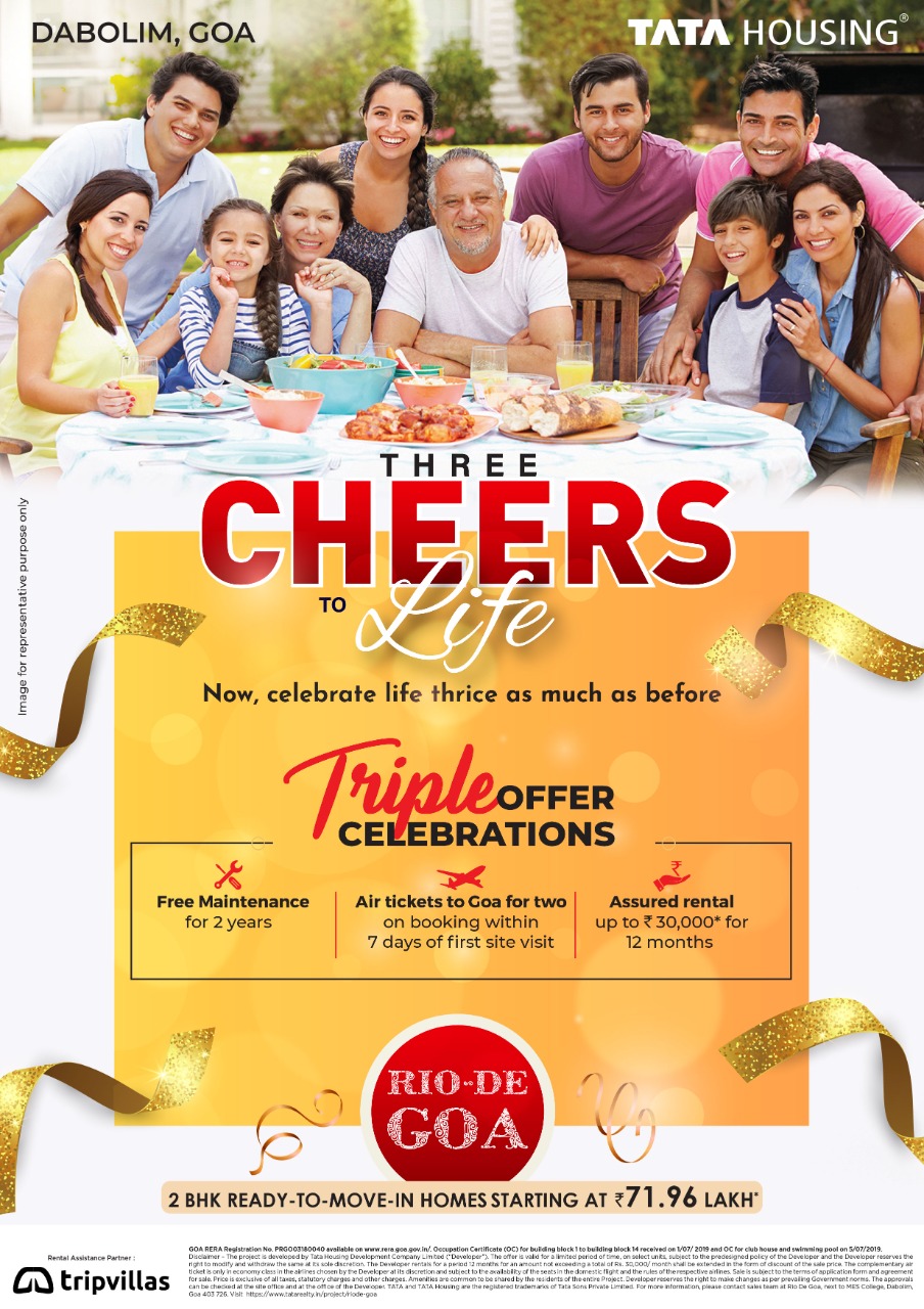 Tata Rio De Goa Presents three cheers to life  now celebrate life as much as before. Update