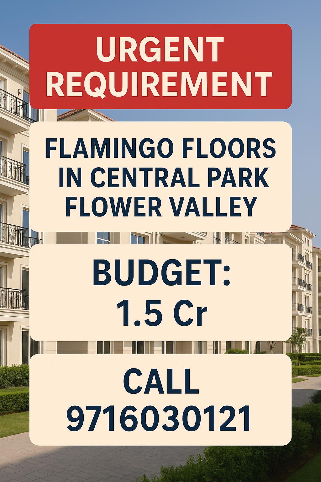 Discover Luxury at Flamingo Floors, Central Park Flower Valley - Budget: 1.5 Cr Update