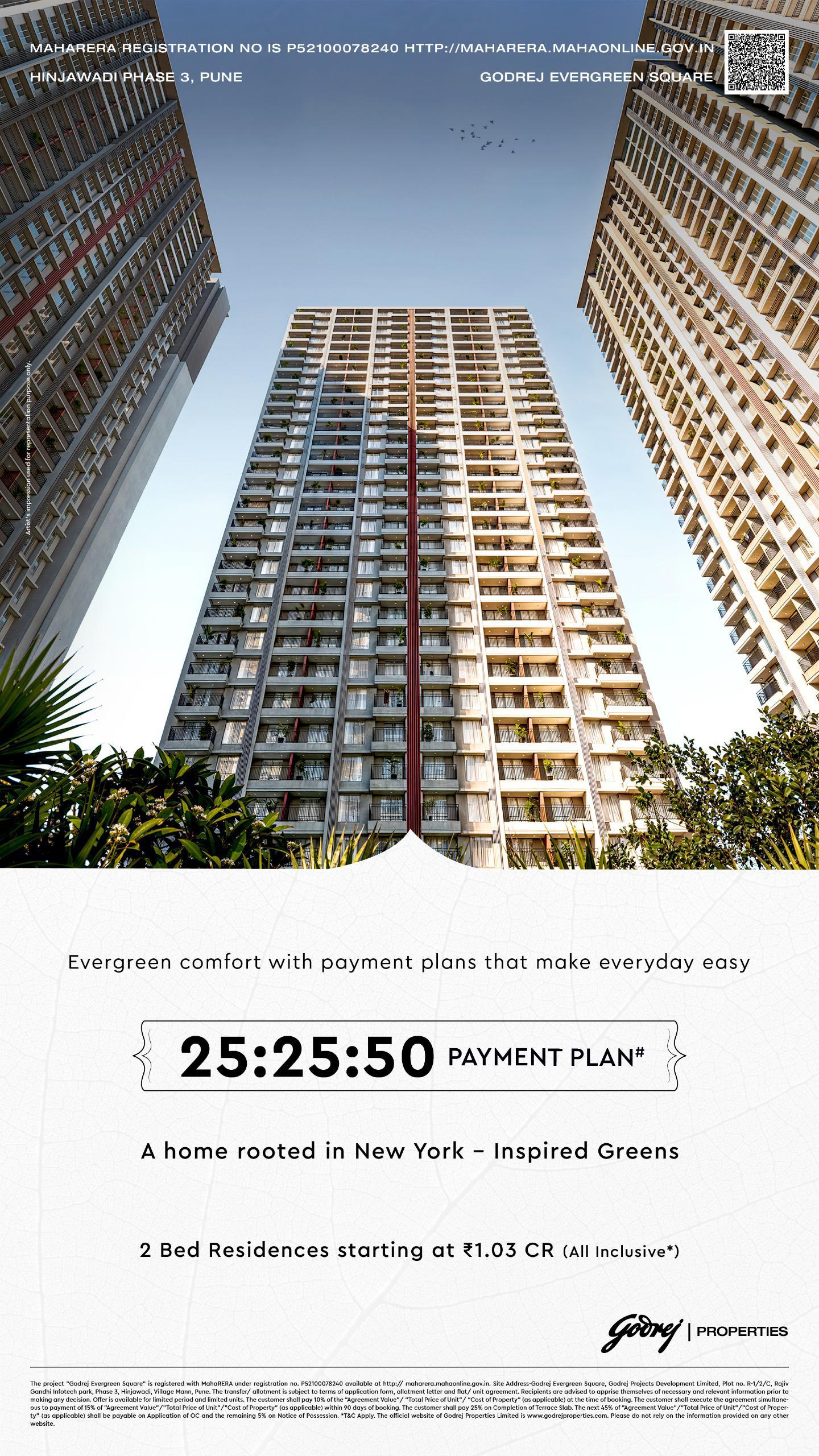 Discover Godrej Evergreen Square, Hinjawadi, Pune: Your Dream Home Awaits Starting at ₹1.03 CR! Update