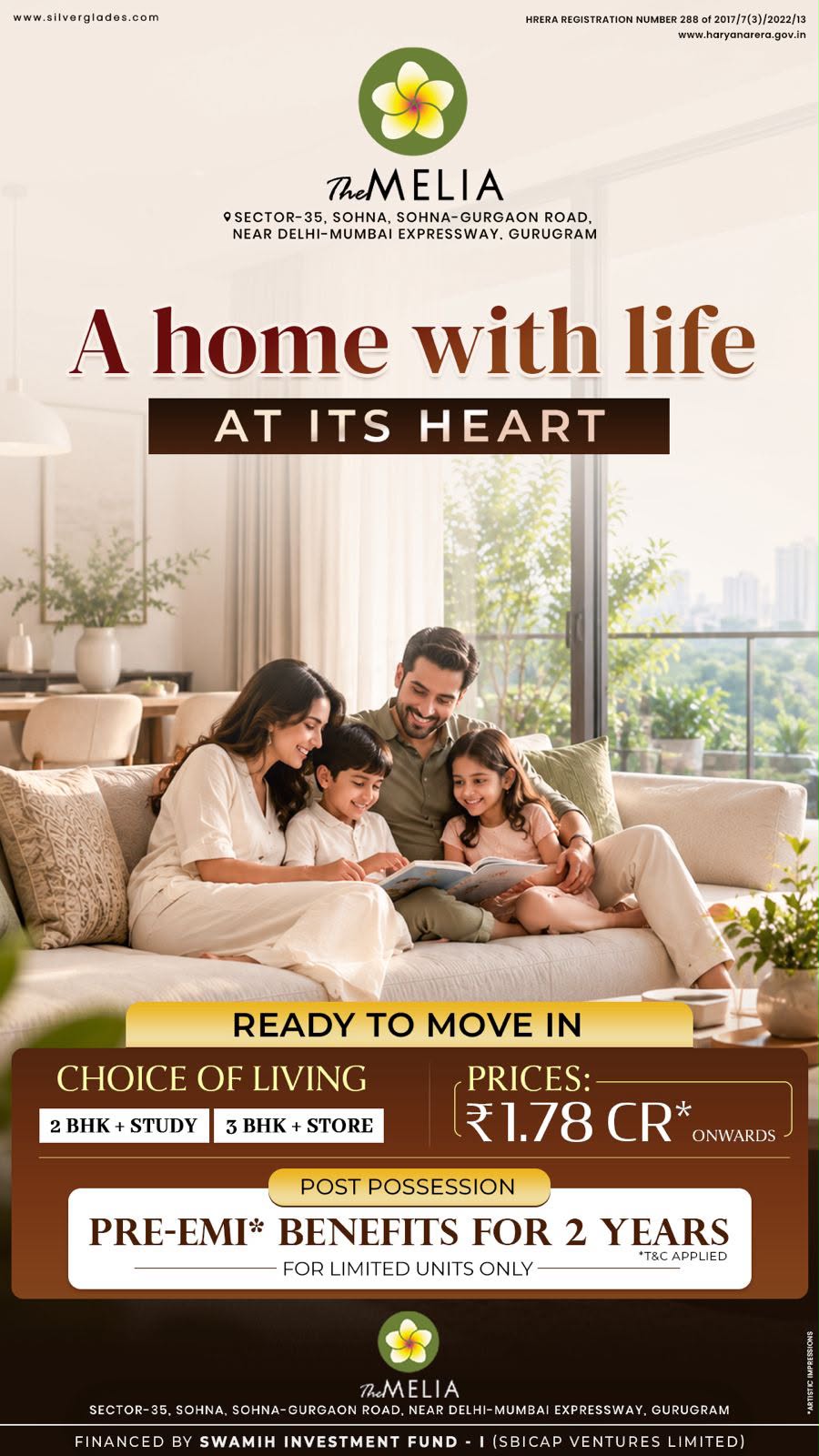 Ready to Move In Homes at The Melia || Pre-EMI Benefits for 2 Years || Own Your Dream Home in Sohna-Gurgaon