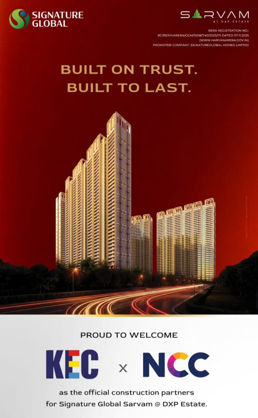 Welcome KEC and NCC to Signature Global Sarvam || Official Construction Partners Announced || Strengthening Sarvam @ DXP Estate Update