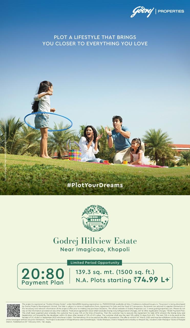 Own Your Dream Plot at Godrej Hillview Estate, Near Imagicaa, Khopoli - Starting at ₹74.99 Lakh Update
