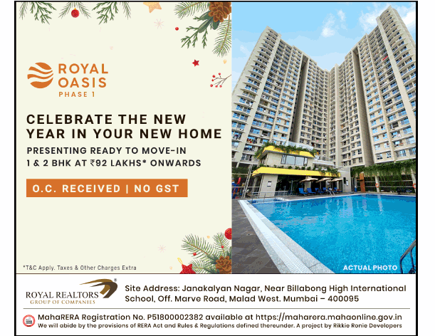 Presenting ready to move-in 1 BHK Rs 92 Lac at Royal Oasis in Malad West, Mumbai Update