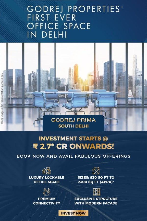 Investment starts Rs 2.7 Cr onwards at Godrej Prima, Delhi Update