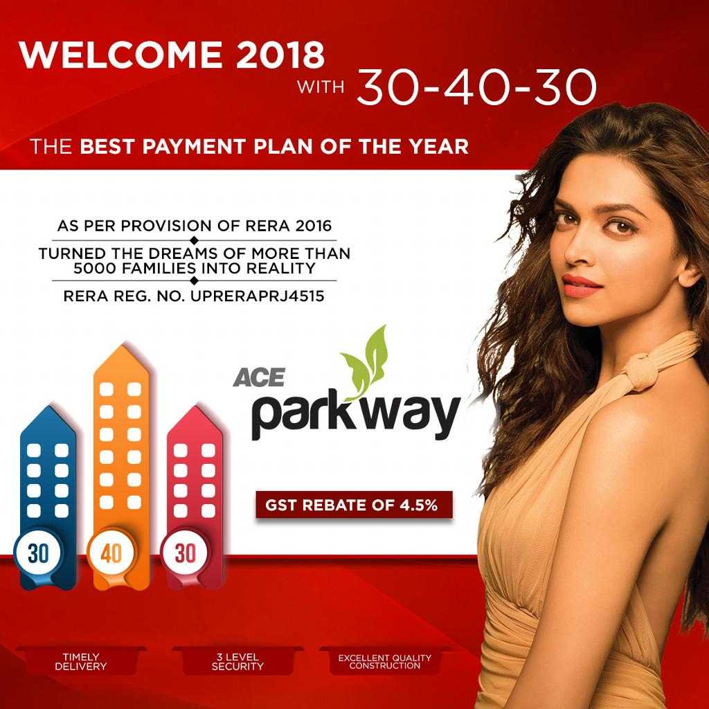 Say hello to 2018 with the best payment plan offered at Ace Parkway in Noida Update