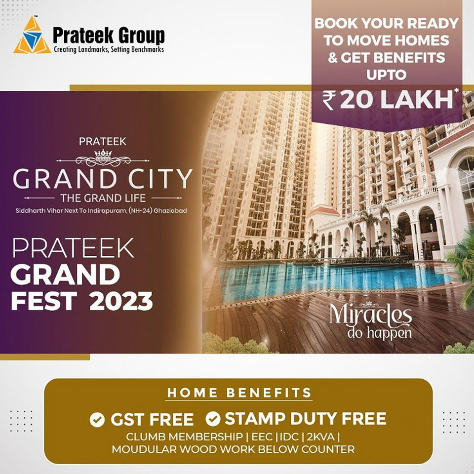 Ready to move luxury apartments at Prateek Grand City in Siddharth Vihar, Ghaziabad Update
