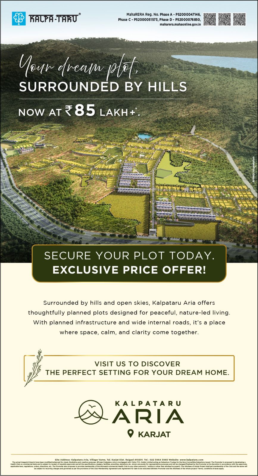 Secure Your Dream Plot at Kalpataru Aria, Karjat, Starting ₹85 Lakh Update