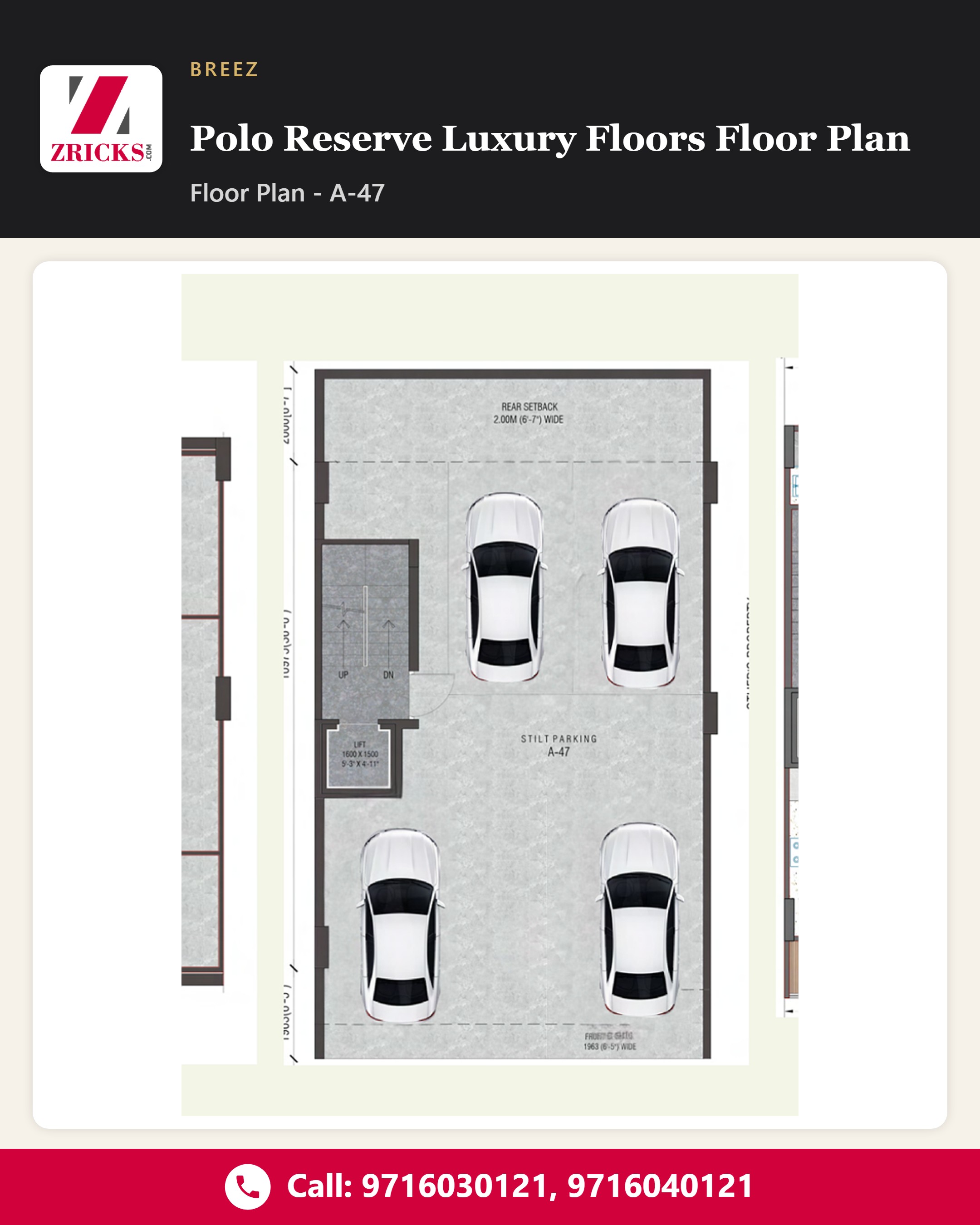 Breez Polo Reserve Luxury Floors Floor Plan: A-47 at 128.46 sq m Update