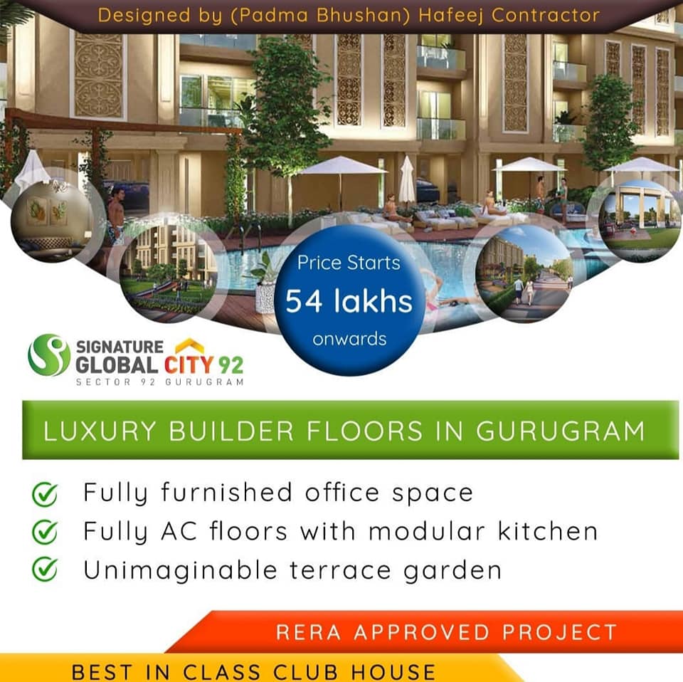 Fully AC floors with modular kitchen at Signature Global City 92 in Gurgaon Update