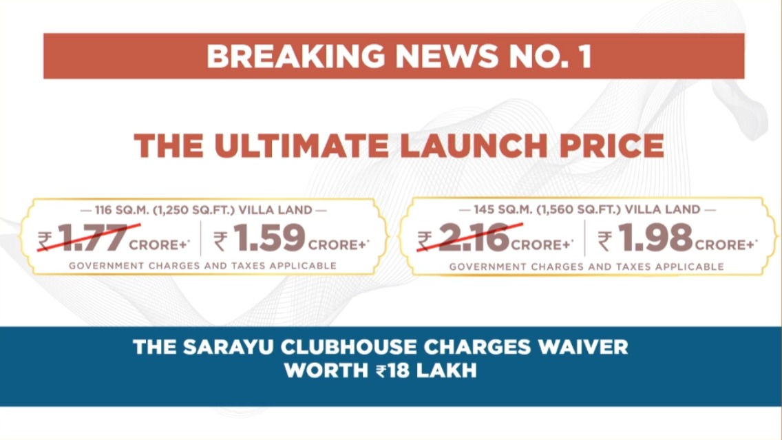 Ultimate Launch Price at Sarayu Clubhouse, Save Big Now, Book Today Update