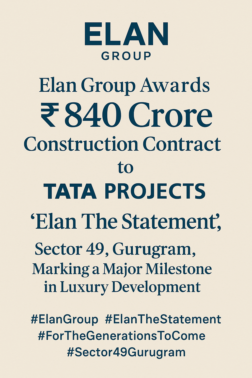 Elan The Statement by Elan Group in Sector 49, Gurugram Update