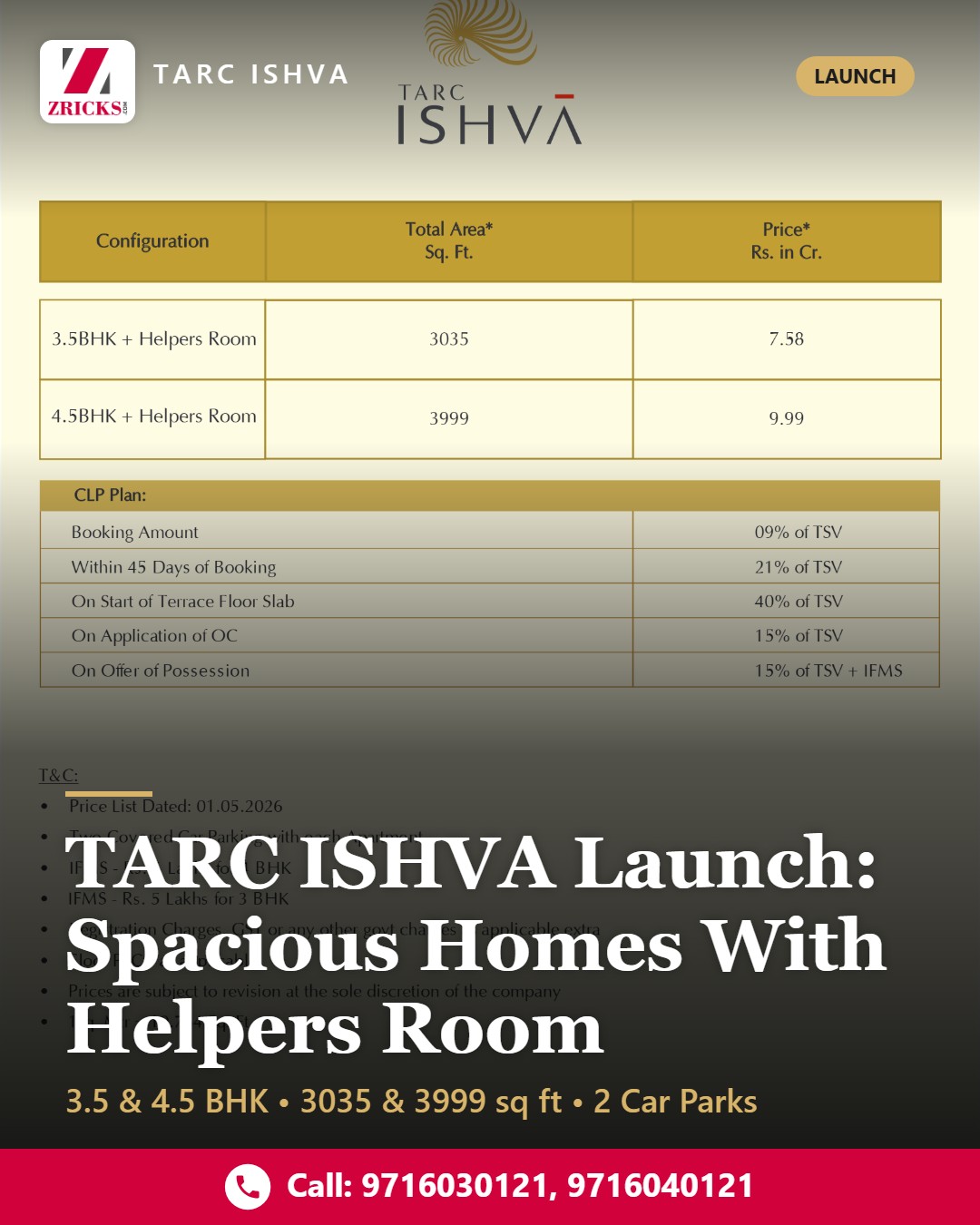 TARC ISHVA Launch: Spacious Homes With Helpers Room Update