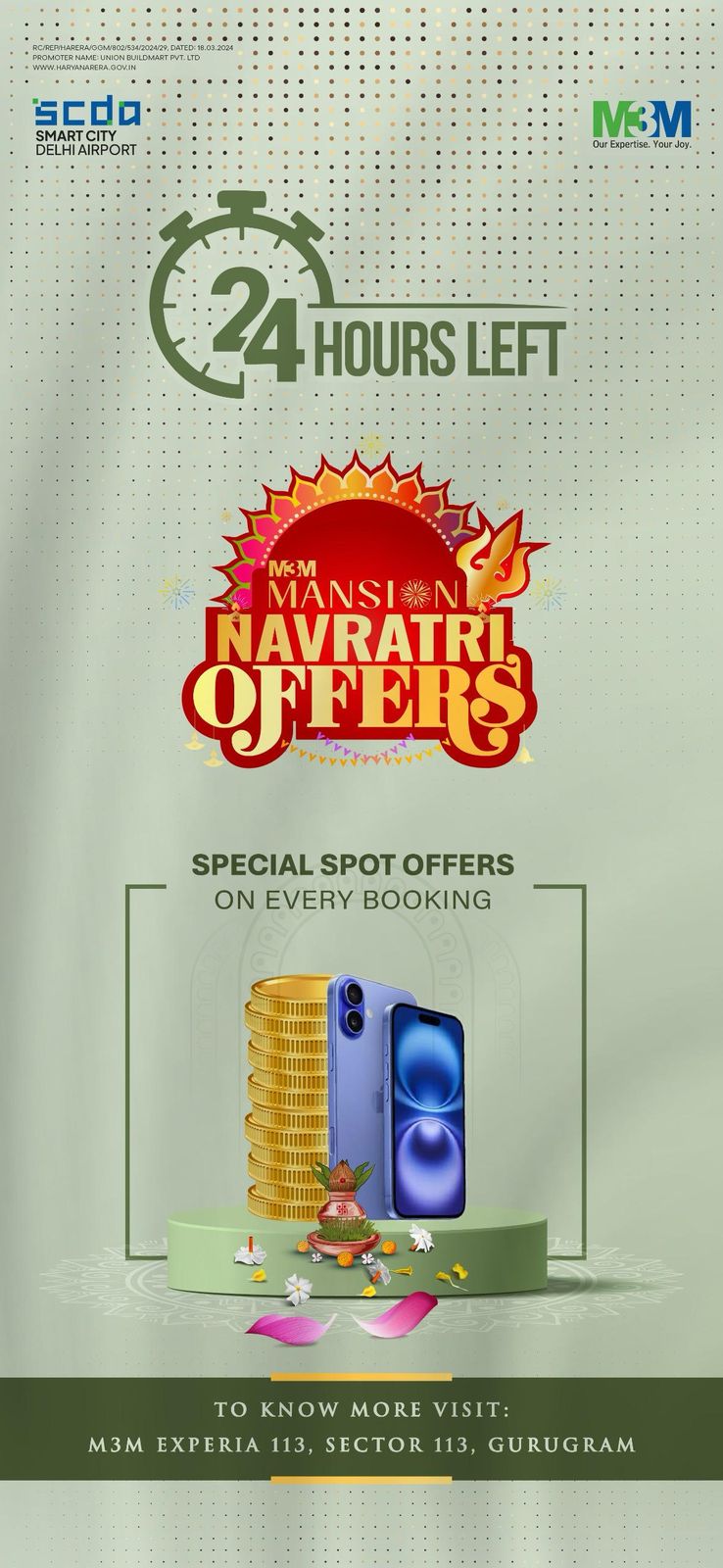 Don't Miss M3M Mansion Navratri Offers at SCDA, 24 Hours Left! Update