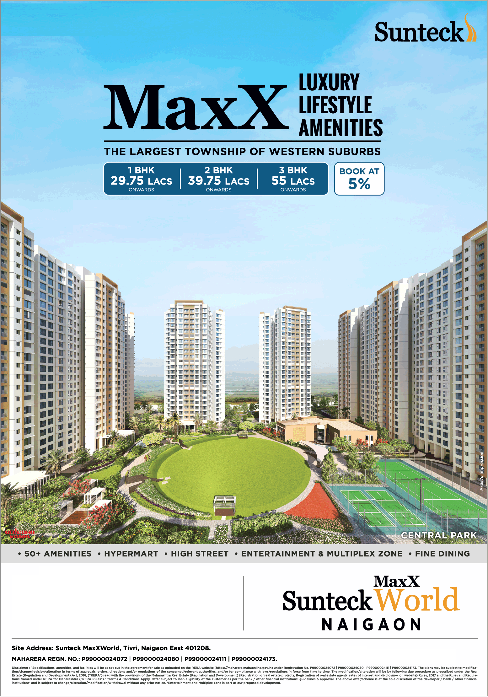 1 BHK Rs 29.75 lakh onwards at Sunteck Maxx World in Mumbai Update